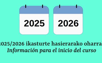 Información para el curso 2025/2026