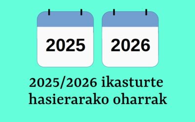 2025/2026 ikasturte hasierako oharrak