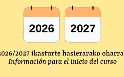 Información para el curso 2026/2027