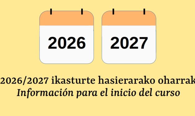 Información para el curso 2026/2027
