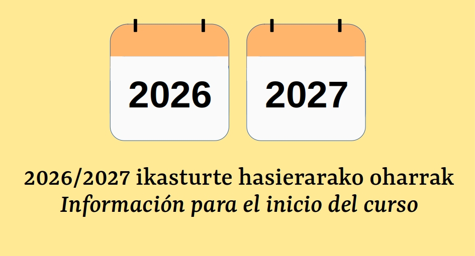 Información para el curso 2026/2027